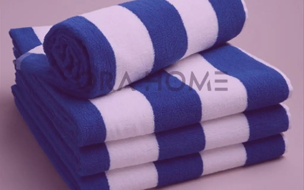 White Blue Stripe Satin Border Wholesale Organic Towels Manufacturer